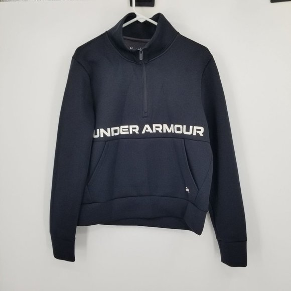 Under Armour Tops - Under Armour Black Loose Fit Scuba Material Pullover Size Large